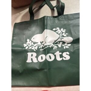 Roots Athletic Canada Black Reusable Shopping Bag Beaver Logo Pre-owned